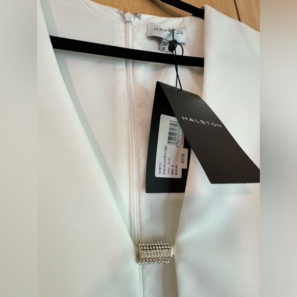 Halston Renee long dress gown in chalk white formal wedding size 8 M worn 1 hour - Picture 9 of 9